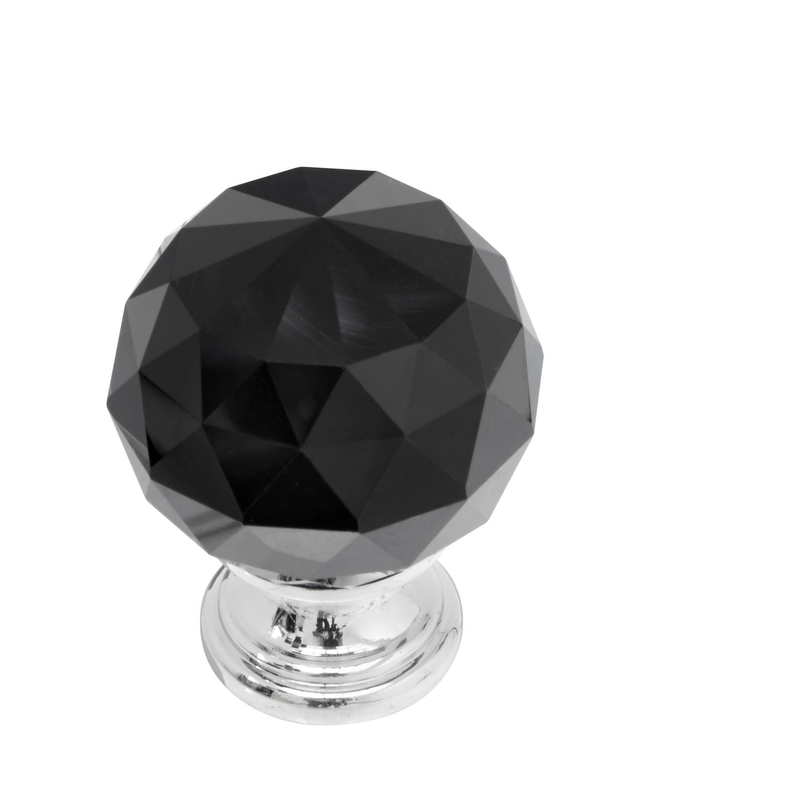 main image of Chrome and Black Glass Knob 